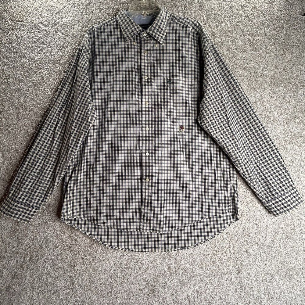 Tommy Hilfiger Plaid Shirt Button Up Long Sleeve Men's Size‎ Xl